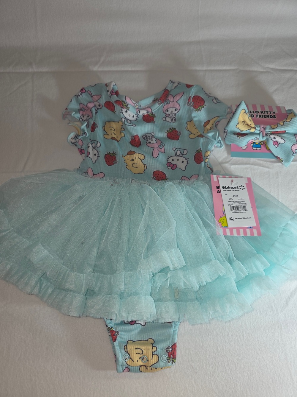 Hello Kitty Mint & Pink Tulle Skirt, (24 months)